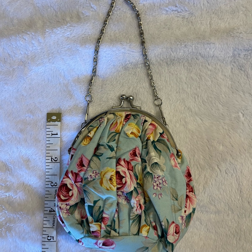 Floral Women's Bag with Chain Strap